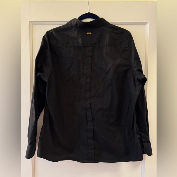 Barbour winter tartan black poplin Button Front Shirt size 14 U.S. - Picture 3 of 6